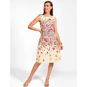 Talbots Rose Garden A-Line Sleeveless Dress Women’s Size 6p